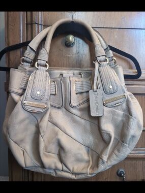 Vintage Juicy Couture Leather Shoulder Bag with Gold Hardware